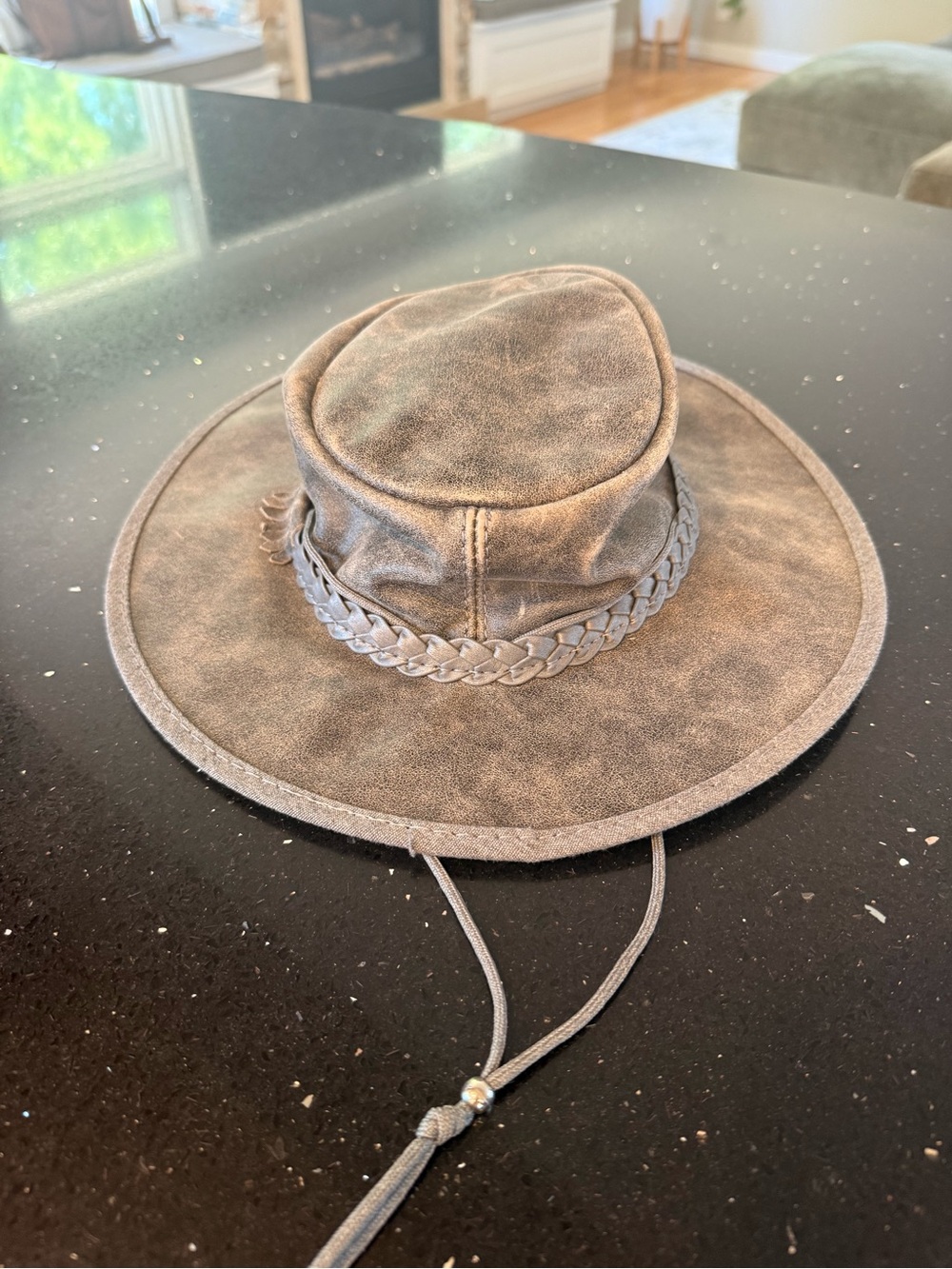 Men's Brown American Hat Makers Wide-Brim Braided Band Outdoor Hat